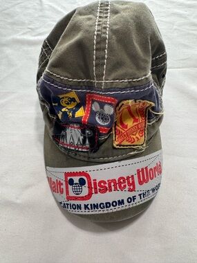 Vintage Disney World Patchwork Hat Distressed Y2K Grunge Parkcore